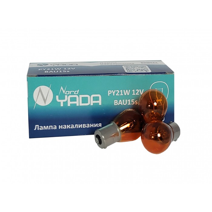 Автолампа 12V PY21W оранжевая смещенный цоколь 800044 Nord Yada