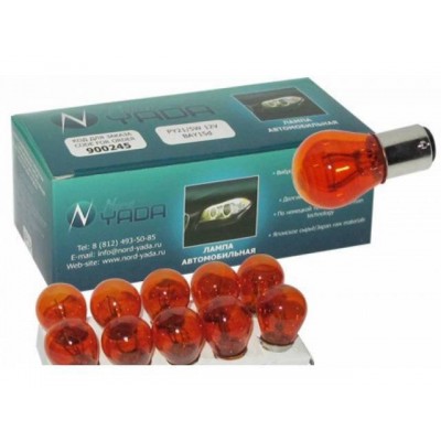 Автолампа 12V PY21/5W двухконтактная оранжевая смещенный цоколь (по высоте) 900245 Nord Yada