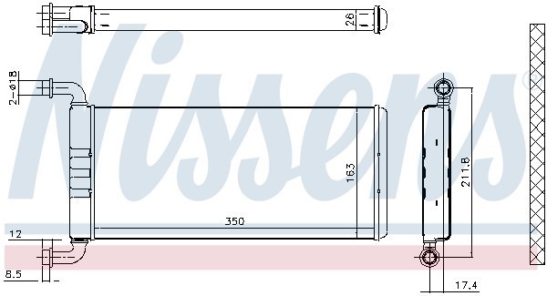 Радиатор отопителя 72041 VW Crafter Nissens