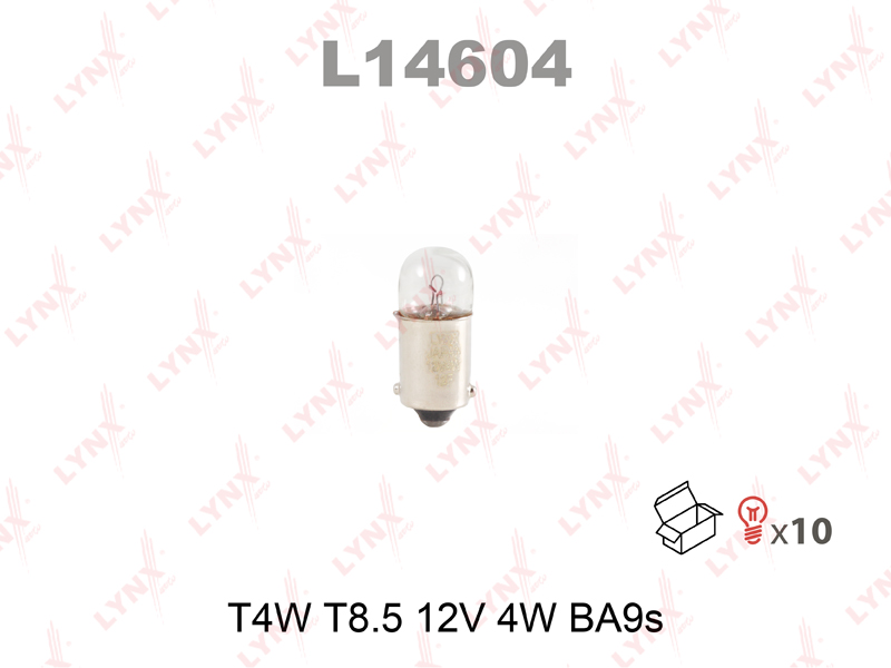 Автолампа 12V T4W 4W щитковая L14604 Lynx